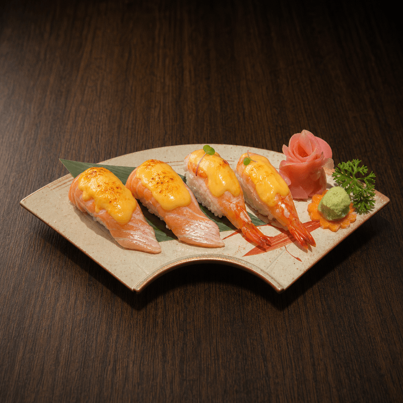 Sushi tôm cá hồi mix: một đĩa hai vị dễ ăn