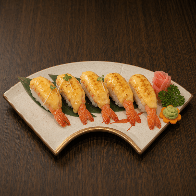Sushi tôm phô mai: vị tôm ngọt gặp phô mai béo