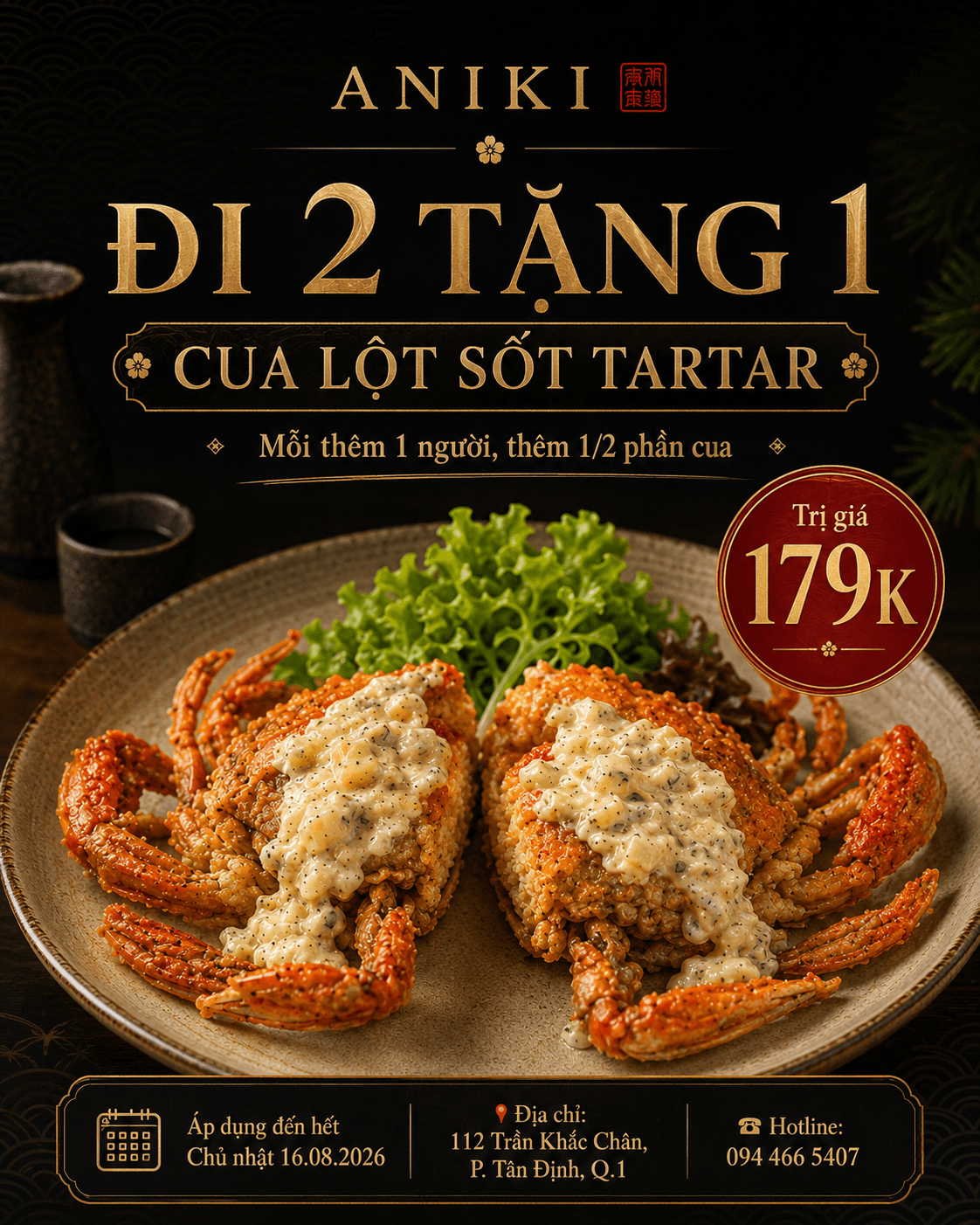 Đi 2 tặng 1 cua lột sốt tartar